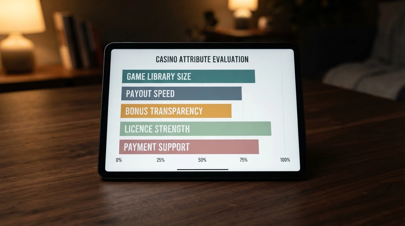 A visual ranking of the featured BCH casinos showing licence jurisdiction, bonus offer and payout speed
