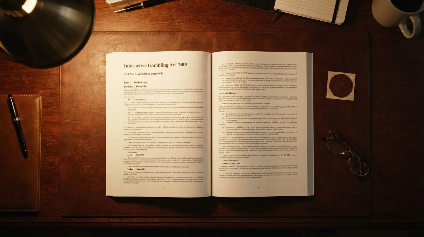 Australian legal document with Interactive Gambling Act 2001 visible beside the ACMA logo