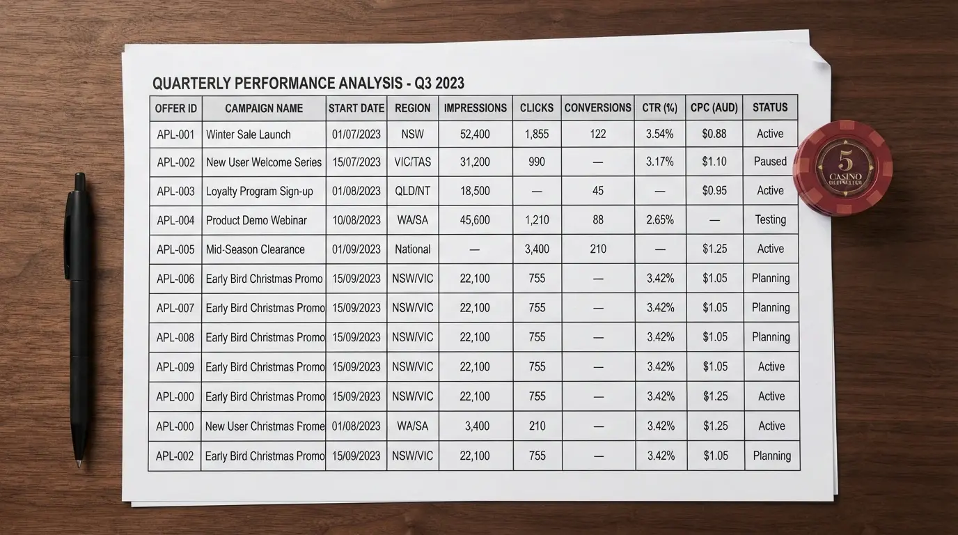 Excerpt of a comparison table listing offshore casino names alongside no-deposit offer types and wagering multiples, with some cells marked n/a