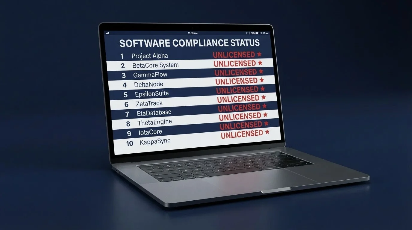 A ranked list of offshore casino names on a screen, each row marked unlicensed