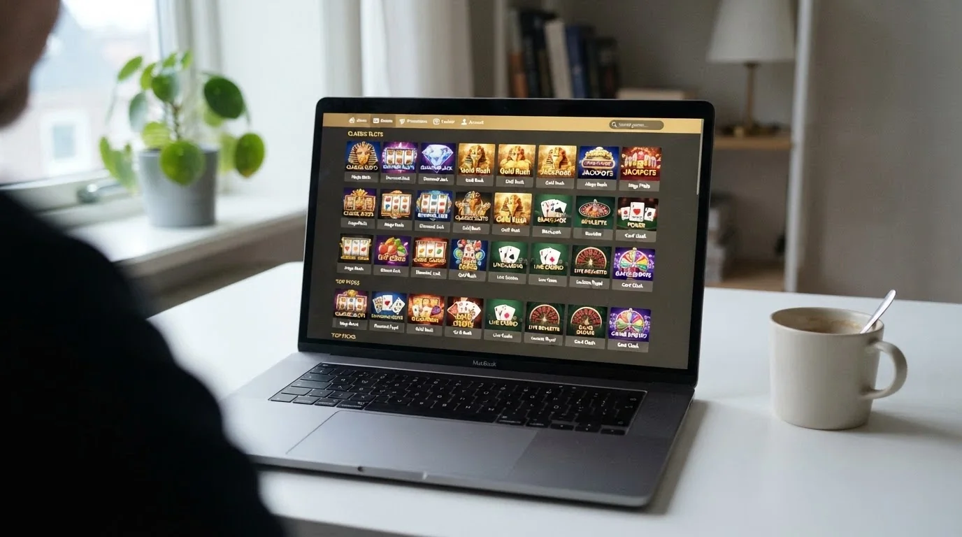 A grid of casino-site homepages with Aristocrat pokie titles visible in their game lobbies