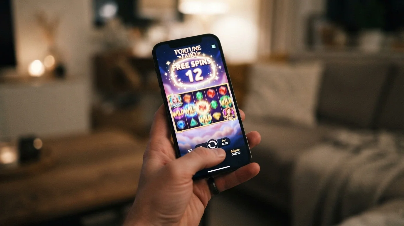 An online pokies game with a free spins counter above the reels
